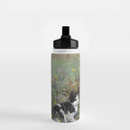 Cat On A Flowerbed by Bruno Liljefors Water Bottle Gallery Image 2
