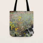 Cat On A Flowerbed by Bruno Liljefors Tote Bag Gallery Image 1