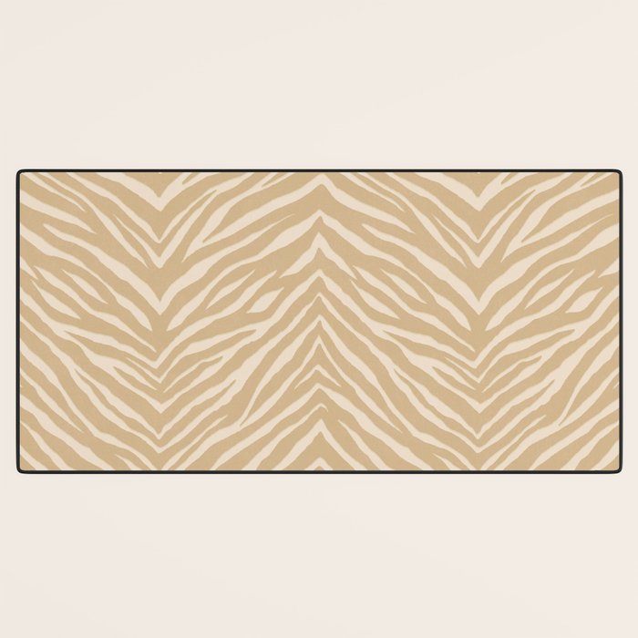 Zebra Stripe - sandy neutral Desk Mat Gallery Image 3