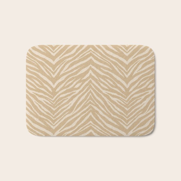 Zebra Stripe - sandy neutral Bath Mat Gallery Image 1