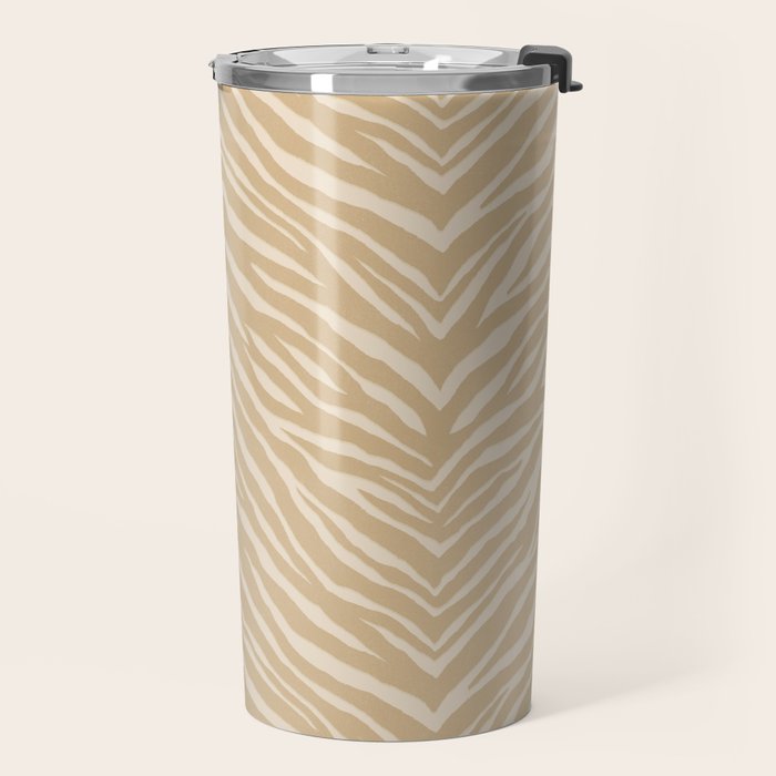 Zebra Stripe - sandy neutral Travel Mug Gallery Image 2
