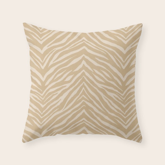 Zebra Stripe - sandy neutral Throw Pillow Gallery Image 1
