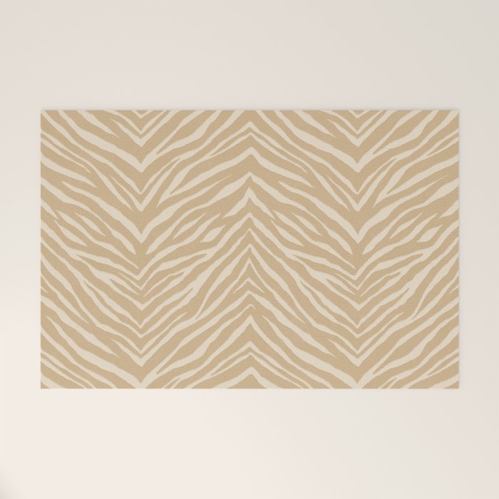 Zebra Stripe - sandy neutral Welcome Mat Gallery Image 1