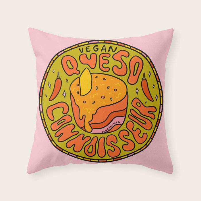Vegan Queso Connoisseur Throw Pillow Gallery Image 6