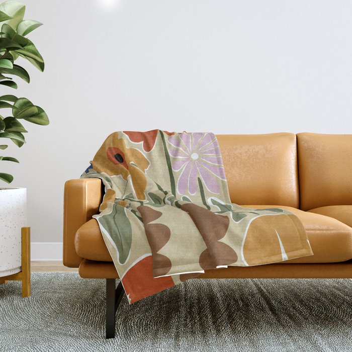 Classic Color Bloom Throw Blanket Gallery Image 1