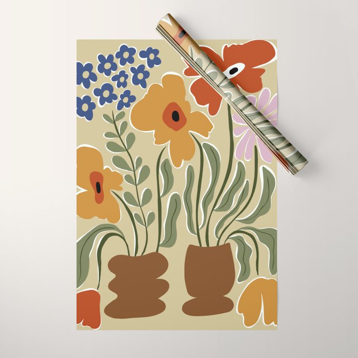 Classic Color Bloom Wrapping Paper Gallery Image 1