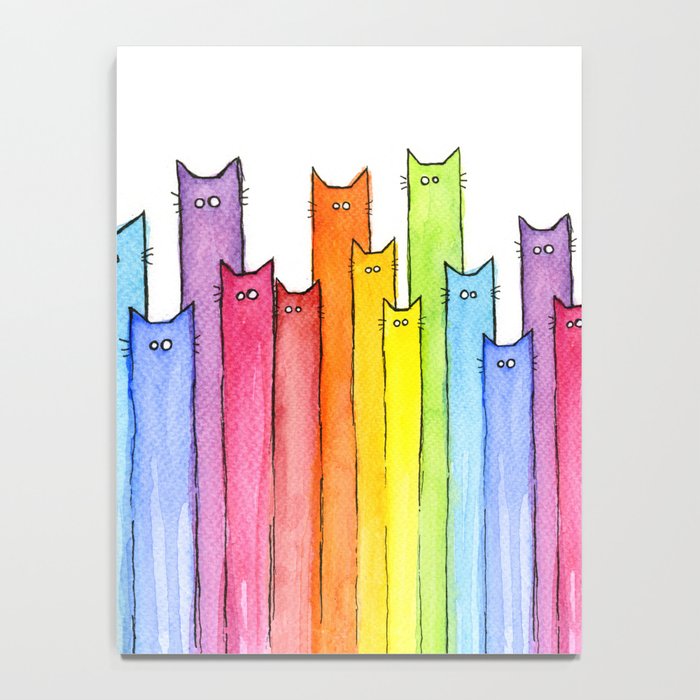 Rainbow of Cats Funny Whimsical Animals Notebook Gallery Image 4