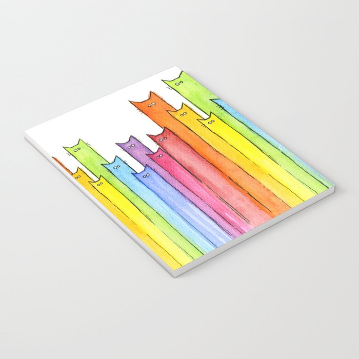Rainbow of Cats Funny Whimsical Animals Notebook Gallery Image 3