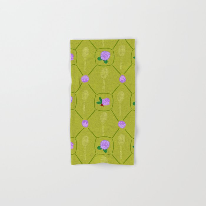 Tennis Rackets & Roses in Lime & Lavender Bath Towel Gallery Image 1