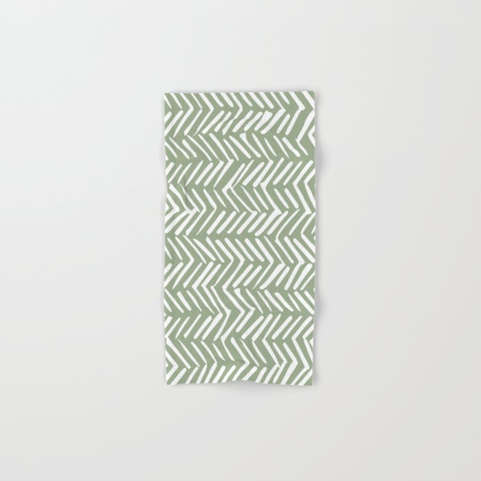Rustic Herringbone Sage Green Bath Towel Gallery Image 1