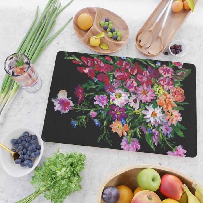 Dahlias and Gladiolus Bouquet Cutting Board Gallery Image 2