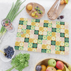 Retro Flowers Check Pattern XXV Cutting Board Gallery Image 2