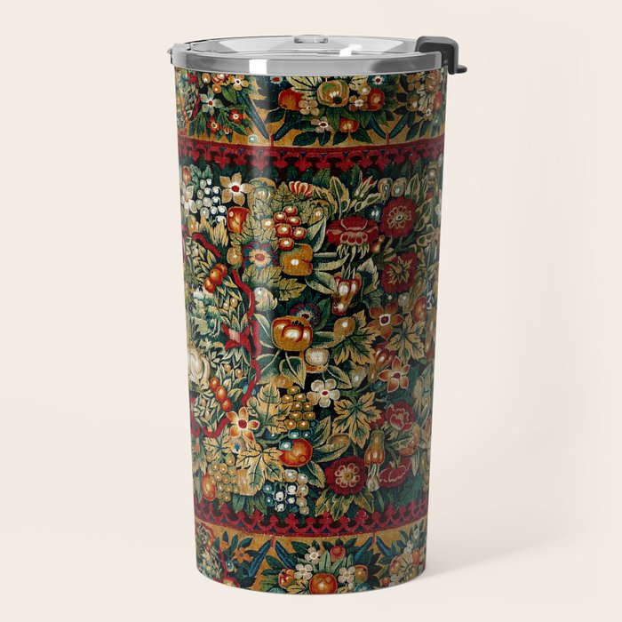 Medieval Unicorn Midnight Floral Garden Travel Mug Gallery Image 2