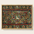 Medieval Unicorn Midnight Floral Garden Serving Tray Gallery Image 1