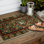 Medieval Unicorn Midnight Floral Garden Outdoor Rug Gallery Image 2