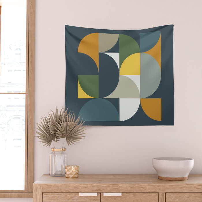 Mid Century Geometric 13/2 Wall Tapestry Gallery Image 2