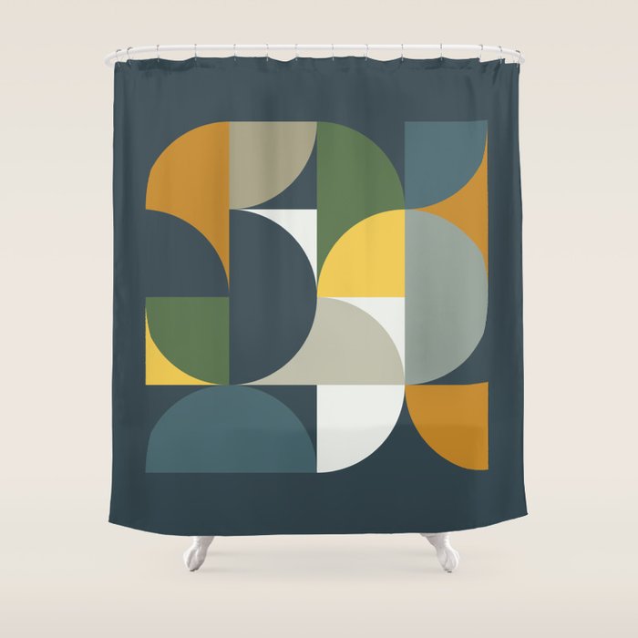 Mid Century Geometric 13/2 Shower Curtain Gallery Image 1