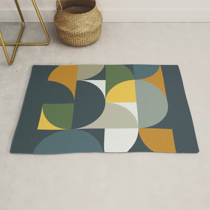 Mid Century Geometric 13/2 Rug Gallery Image 1