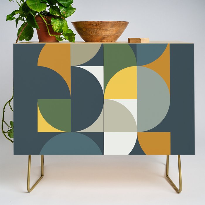 Mid Century Geometric 13/2 Credenza Gallery Image 1