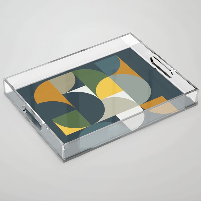 Mid Century Geometric 13/2 Acrylic Tray Gallery Image 1
