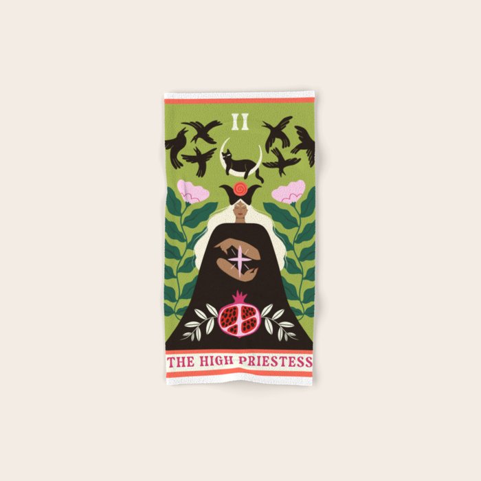 The High Priestess Tarot Card Bath Towel Gallery Image 1