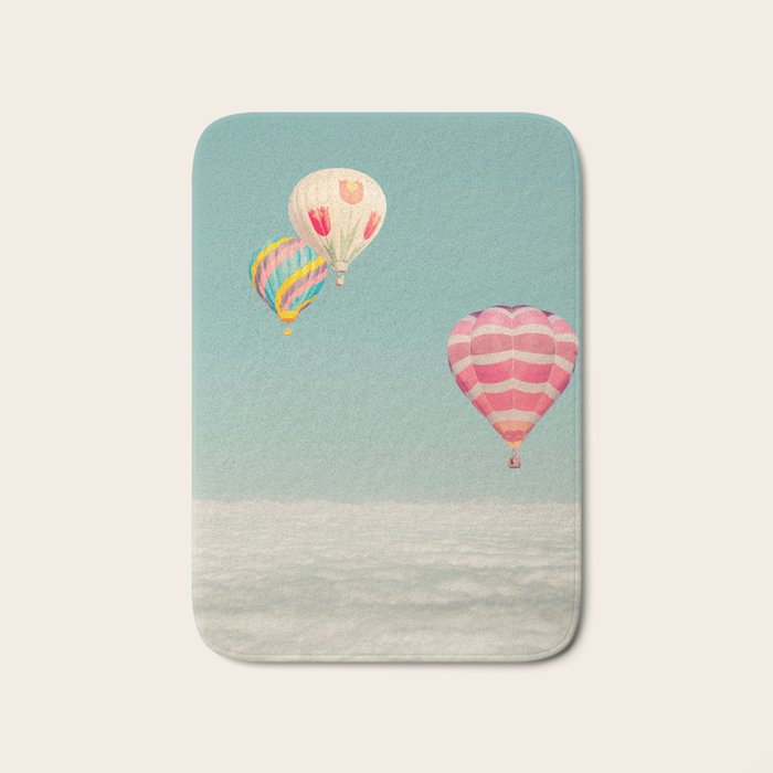 Hot Air Balloons Over Clouds Bath Mat Gallery Image 1