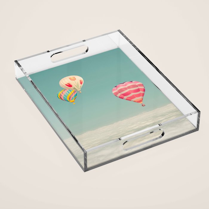 Hot Air Balloons Over Clouds Acrylic Tray Gallery Image 1