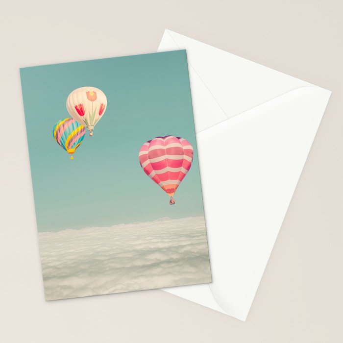 Hot Air Balloons Over Clouds Stationery Card Gallery Image 2