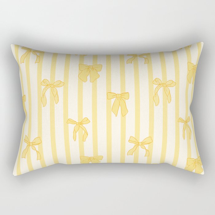 Charming Yellow Ribbon and Stripes  Rectangular Pillow Gallery Image 2