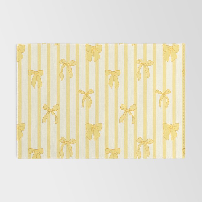 Charming Yellow Ribbon and Stripes  Rug Gallery Image 2