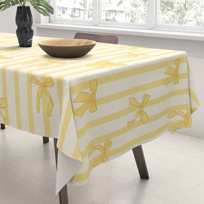 Charming Yellow Ribbon and Stripes  Tablecloth Gallery Image 3