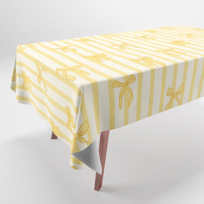 Charming Yellow Ribbon and Stripes  Tablecloth Gallery Image 1