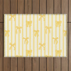 Charming Yellow Ribbon and Stripes  Outdoor Rug Gallery Image 1