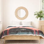 Pink Flamingos Pair In The Teal Rain Duvet Cover Gallery Image 3