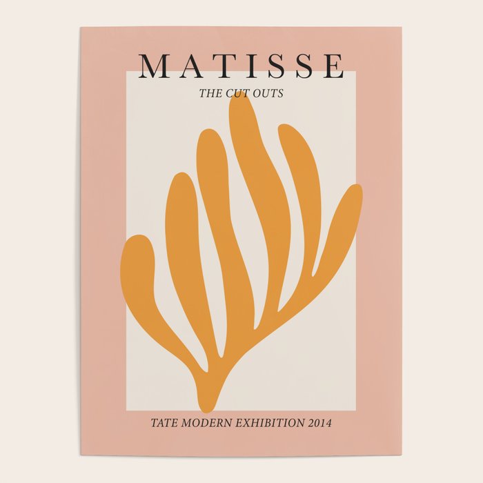 Matisse cut outs exhibition poster - Yellow leaf on pink Poster Gallery Image 4