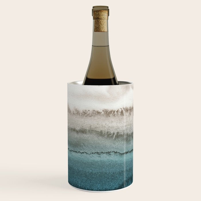 WITHIN THE TIDES - CRASHING WAVES TEAL Wine Chiller Gallery Image 1