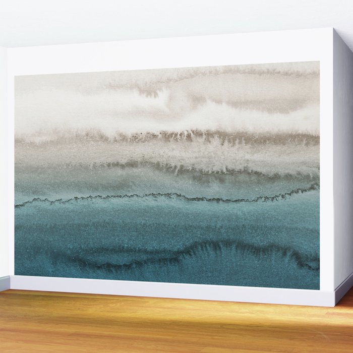 WITHIN THE TIDES - CRASHING WAVES TEAL Wall Mural Gallery Image 2