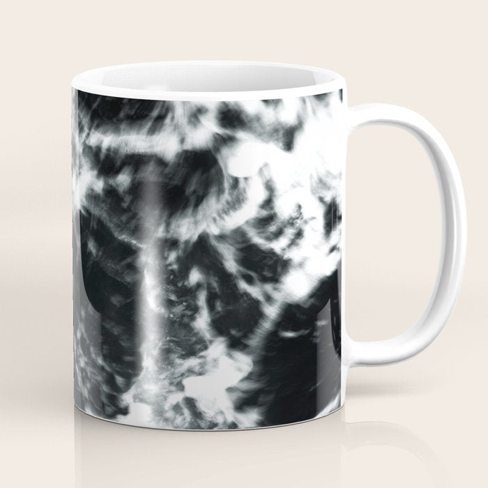 Waves - Black and White Abstract Coffee Mug Gallery Image 1