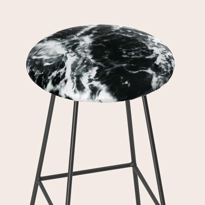 Waves - Black and White Abstract Stool Gallery Image 2