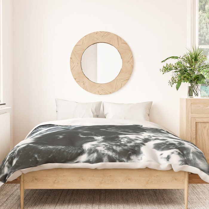 Waves - Black and White Abstract Duvet Cover Gallery Image 3