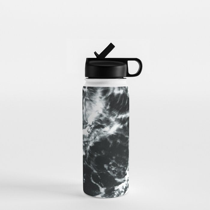 Waves - Black and White Abstract Water Bottle Gallery Image 1