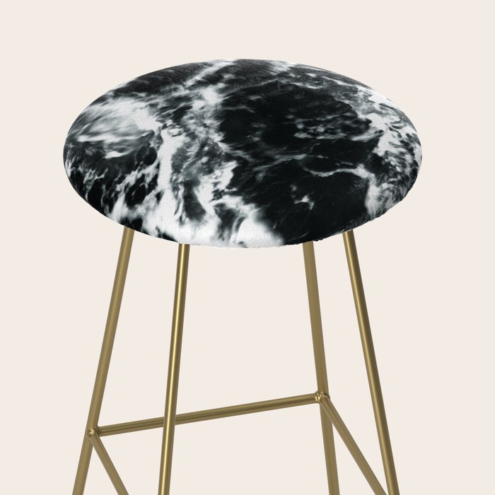Waves - Black and White Abstract Stool Gallery Image 2