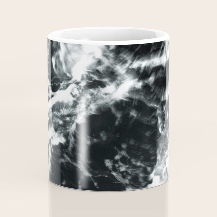 Waves - Black and White Abstract Coffee Mug Gallery Image 4