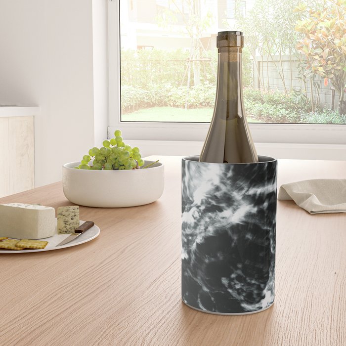 Waves - Black and White Abstract Wine Chiller Gallery Image 4
