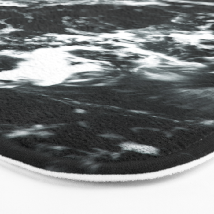 Waves - Black and White Abstract Bath Mat Gallery Image 3