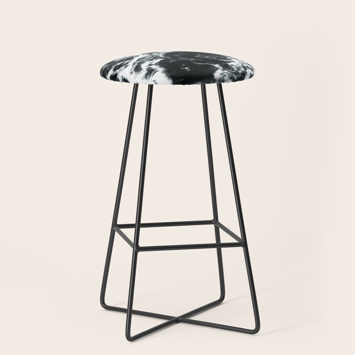 Waves - Black and White Abstract Stool Gallery Image 1