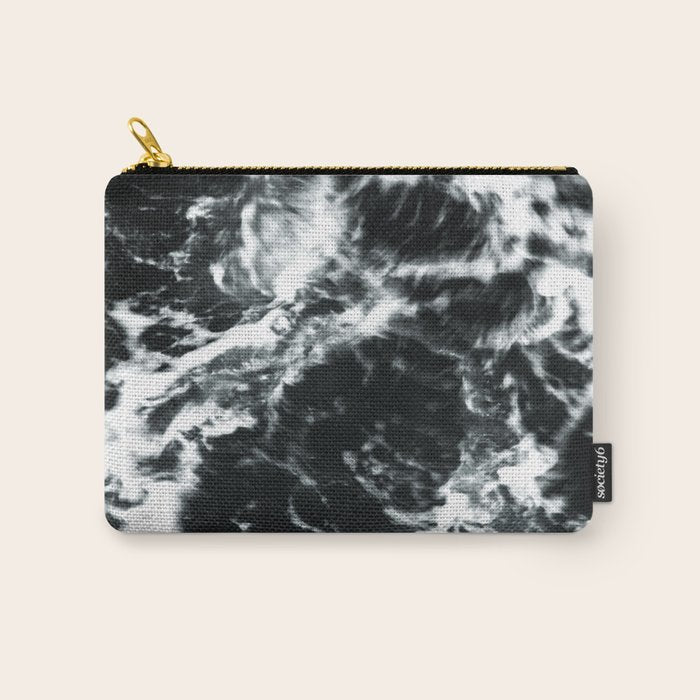 Waves - Black and White Abstract Carry All Pouch Gallery Image 1