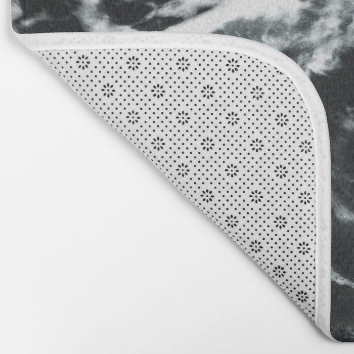 Waves - Black and White Abstract Bath Mat Gallery Image 2