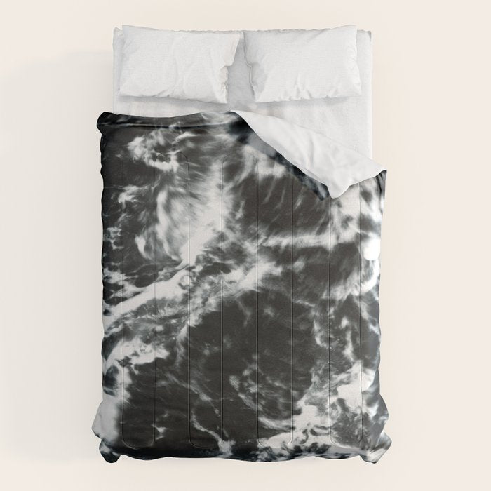 Waves - Black and White Abstract Comforter Gallery Image 1