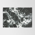 Waves - Black and White Abstract Rug Gallery Image 2